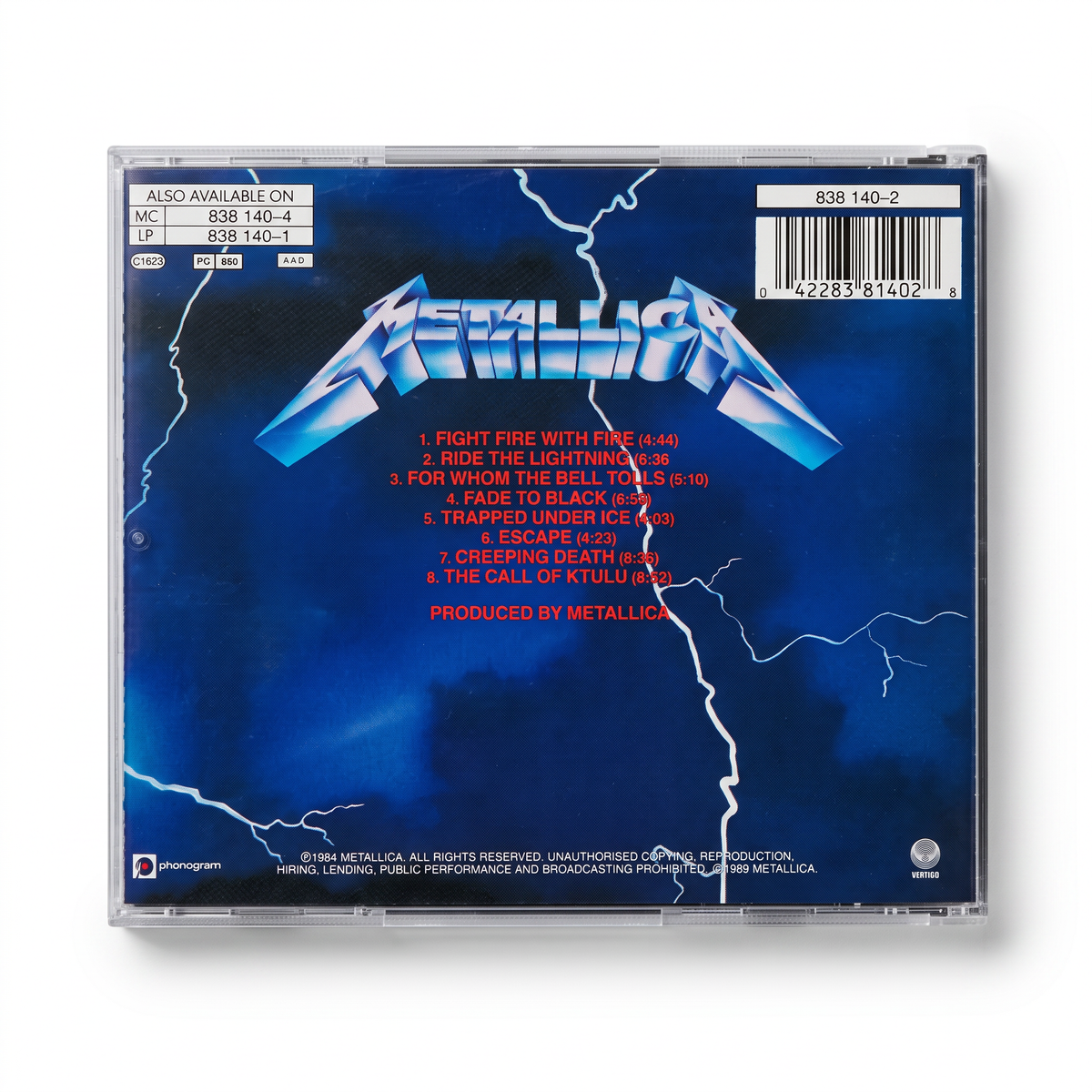 CD Metallica - Ride the Lightning
