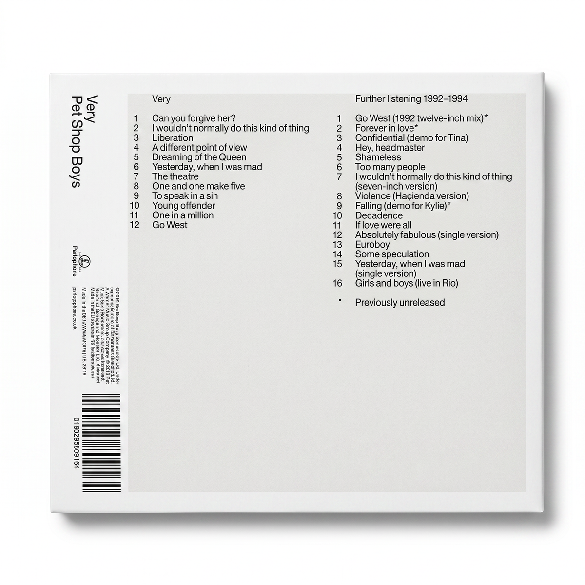 CD Pet Shop Boys - Very