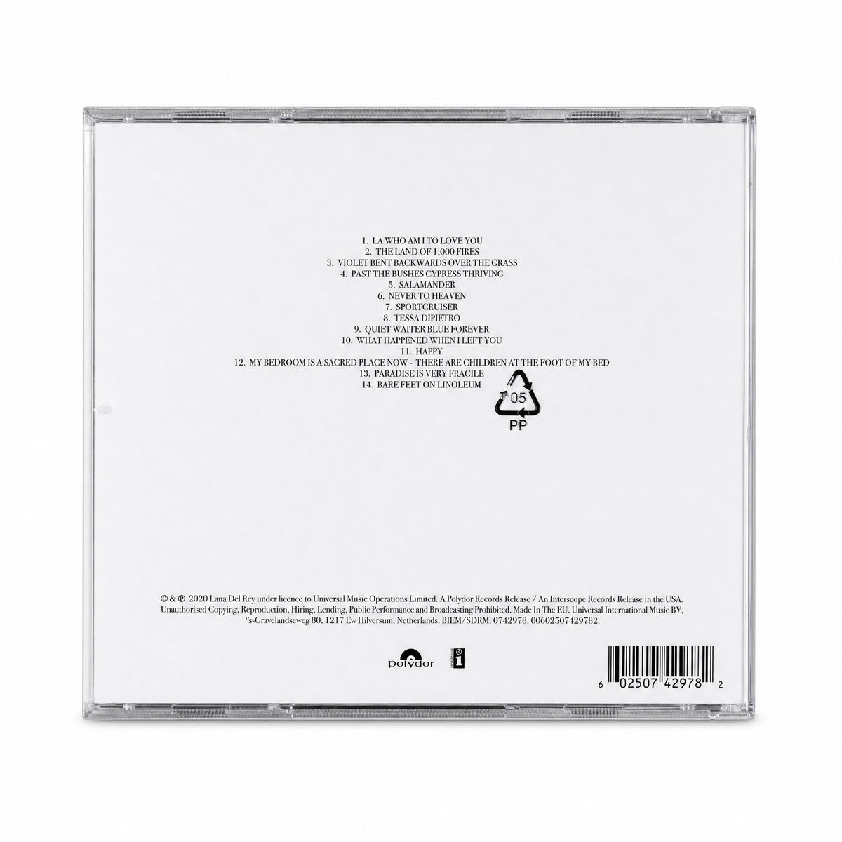 CD Lana del Rey - Violet Bent Backwards over the Grass