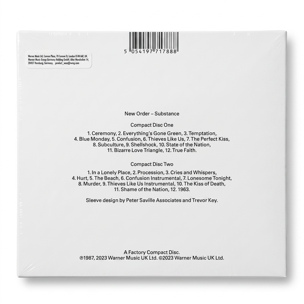 CD New Order - Substance 1987